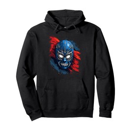 Lucha Libre Mexican Luchador Mask Stars Pullover Hoodie
