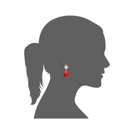 Peruvian Dangle Earrings Gift For Women - Red & Black Natural Huayruro Seeds by Evelyn Brooks