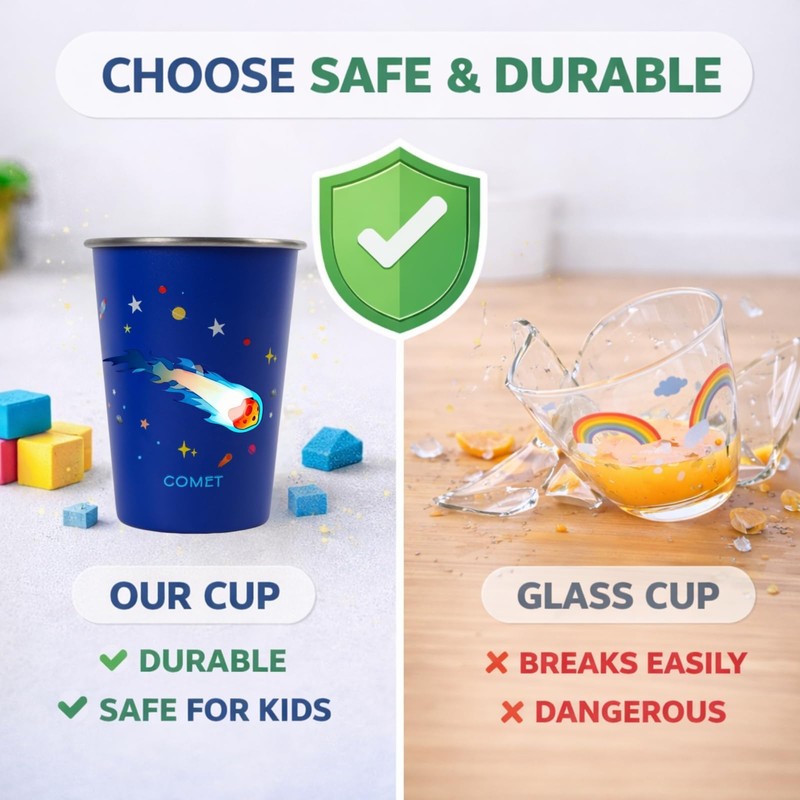 Zorythm 4 Pack 12 oz Stainless Steel Kids Cups, Children's
