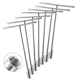 Juego de 7 llaves métricas con mango en T, 6 mm, 8 mm, 10 mm, 11 mm, 12 mm, 13 mm, 14 mm, Cr-V, llave hexagonal de acero chapado en cromo vanadio para reparación de motocicletas y coches
