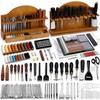 BUTUZE Leather Tools, Leather Crafting Kit with Leather Tool Rack,