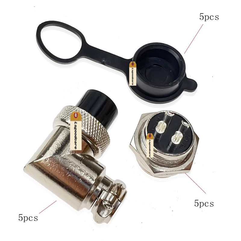 Lsgoodcare 5Pcs GX16 Elbow Aviation Plug Socket Female 90 Degree