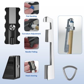 WIILGN 28 PCS 5-in-1 Billiard Cue Tips, Pool cue TipsReplacement Kit, Pool Cue Shaper, Pool Stick TipsReplacement Kit, Pool Cue Tips Repair Tool forReplacement and Shaping cue Tios