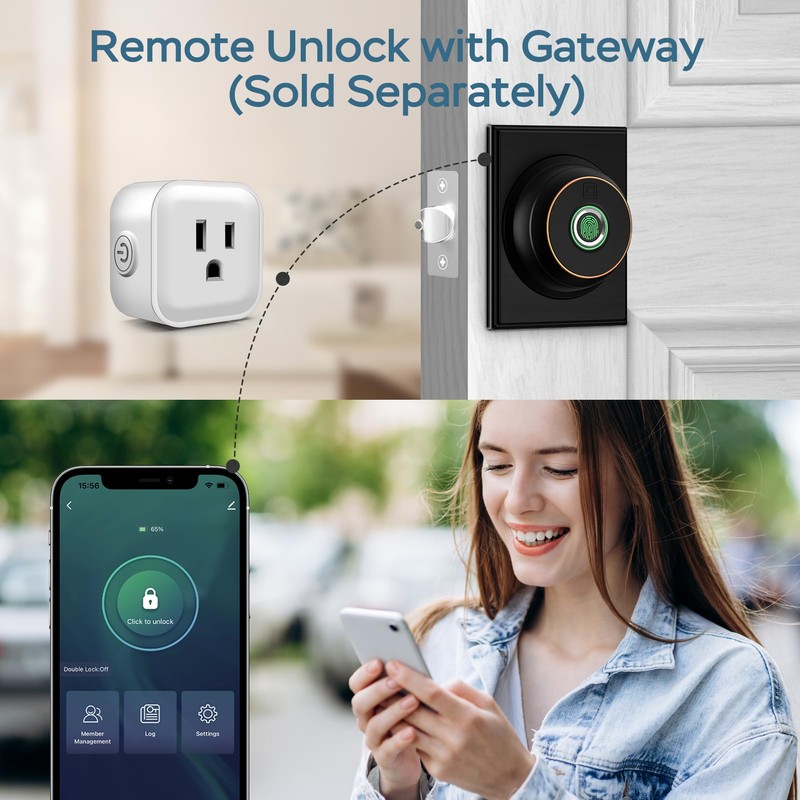 GeekTale Fingerprint Deadbolt with App, Smart Deadbolt Lock for Front