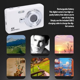 Digital Camera,50MP 4K Camera with 16x Digital Zoom Anti Shake,2.4 Inch IPS Color Screen Compact Camera for Kid Student Children Teen Girl Boy,Kids Camera (64GB)