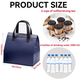 Puaishiye Insulated Bags,Hot and Cold Insulated Bags for Food Delivery,Grocery Shopping Bags,Travel Hot and Cold Food Storage Bags,Disposable Insulated Bags 9.5 x 6 x 10 In (12, Navy Blue)