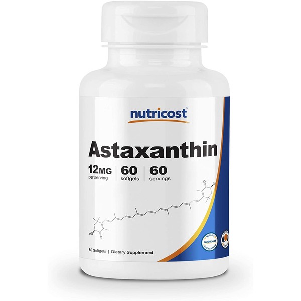 Nutricost Astaxanthin 12mg, 60 Softgel Capsules