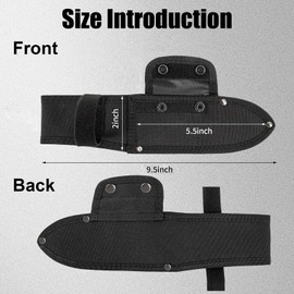 Universal Knife Sheath,Oxford Chef Knife Sheaths for Fixed Blade Knives, Knife Scabbard Cover, Shop Knife Sheath Knives Sleeves Case Edge Guards Blade Protectors for Outdoor (Black, 5.5 x 2 Inch)