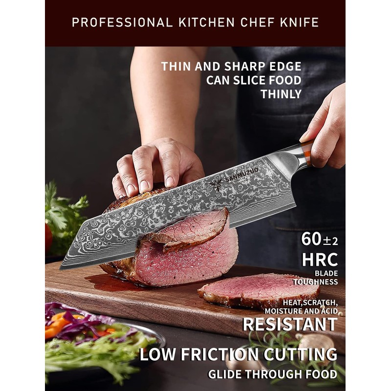SANMUZUO 8.5 inch Kiritsuke Kitchen Chef Knife - 67 Layers