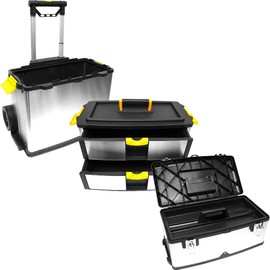 Stalwart 75-7577 Mobile 3-part Tool Box Stainless Steel
