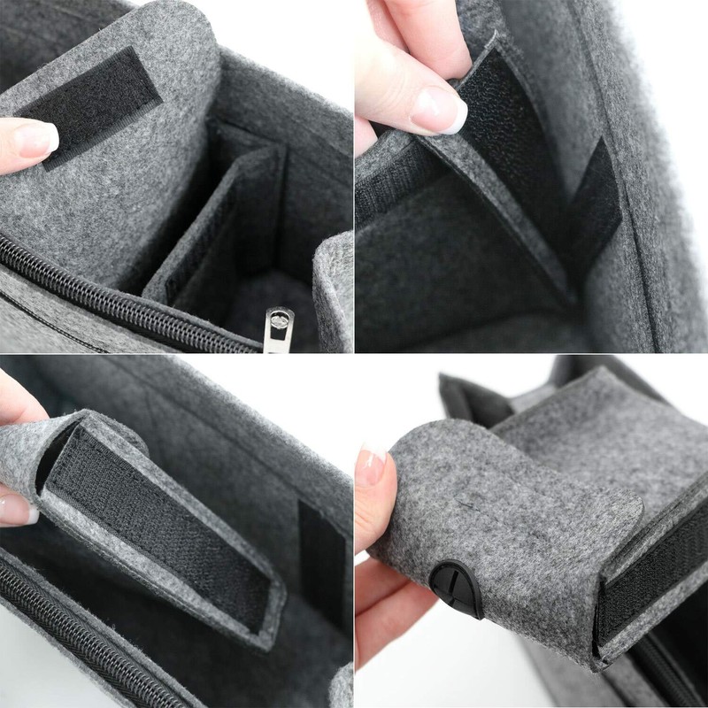 DuneDesign Handbag Organiser Felt Bag Insert Inner Pocket Grey, Grey