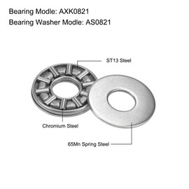 sourcing map AXK0821 Thrust Needle Roller Bearings with Washers 8mm Bore 21mm OD 2mm Width 5pcs