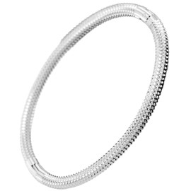 Jude Jewelers Stainless Steel Classic Simple Plain Oval Shaped Rope Surface Dangle Bracelet (Silver)