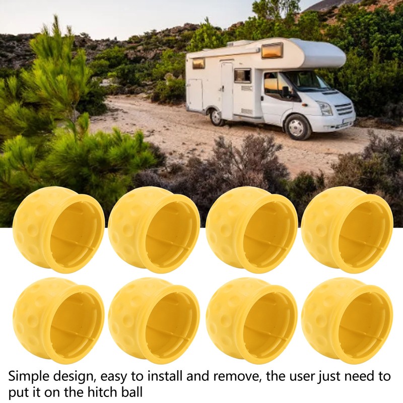 8Pcs Truck Tow Ball Cover 50mm Strong Protection Soft Rugged