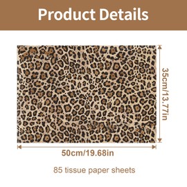 HJUHBDJ 85 Pcs Leopard Print Gift Wrapping Paper, 14 x 20 Inch Cheetah Print Tissue Paper for Packaging, Wedding Floral Bouquets, Birthday, Holiday Party & DIY Art Crafts
