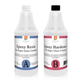 Epoxy Resin 64 Oz Kit | 1:1 Crystal Clear Resin and Hardener for Super Gloss Coating | for Bars, Tabletop, Art, Jewelry, Casting Molds | Safe for Use on Wood, Metal, Stone, Plastic, Marine Sealer