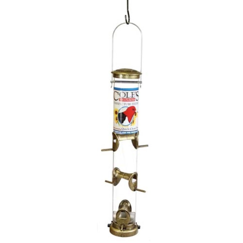 Cole's TT06 Terrific Tube Bird Feeder, 6-Port, Gold