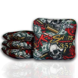 Killshots Cornhole | 357 Series | Limited Edition | ACL Pro Certified Cornhole Bags | Premium Quality | Dual-Speed | Durable & Weather Resistant | Set of 4 Bags - Color: Dirty Money