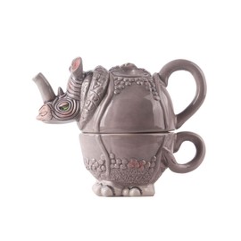Blue Sky Ceramic 8.5"x5"x6.75" Rhino Tea for One