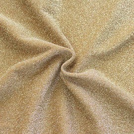 STOFFKONTOR Lurex Jersey Fabric Glitter Sold by the Metre Ochre Gold