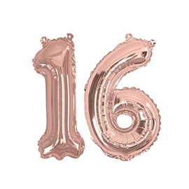 Neviti 773055 Rose Gold Foil Balloons-Number 16, 0 x 0 x 0