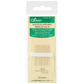 Clover Gold Eye Applique Needles - Size 10 15/Pkg