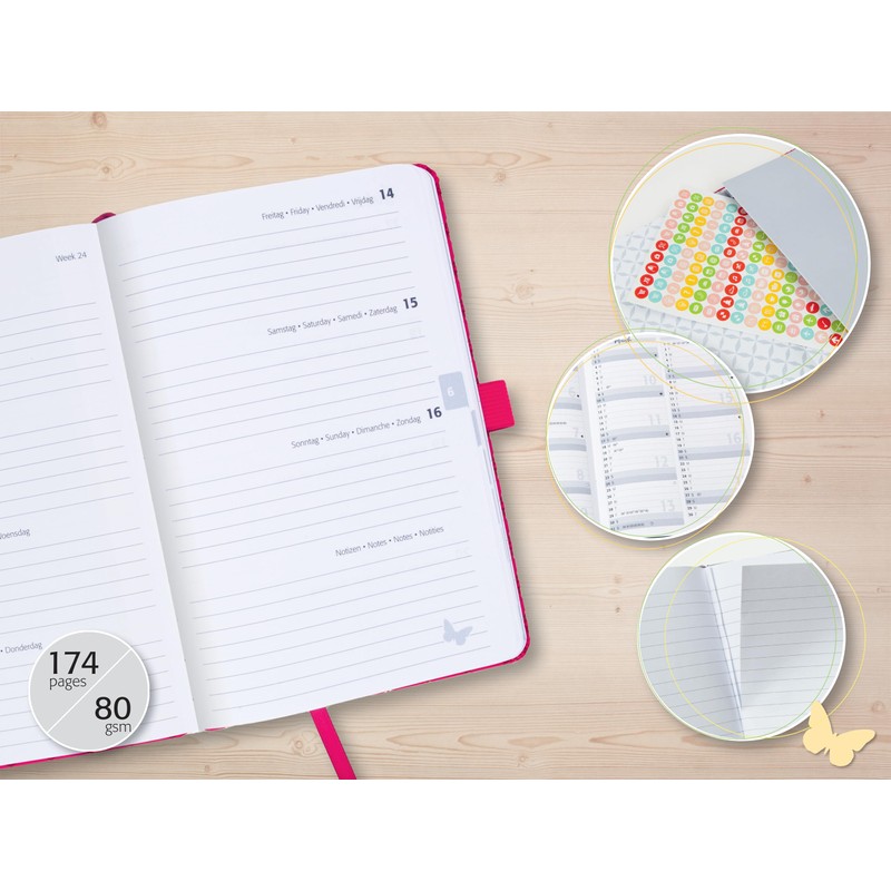 SIGEL J5113 Jolie Weekly Planner 2025, hardcover, 13,5 x 20,3