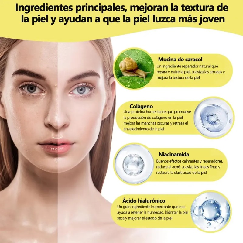 Pack Sérum y Crema Facial Baba de Caracol 100ML Antiarrugas