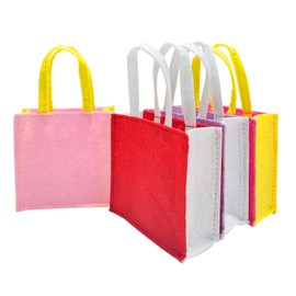 Jtnohx Mini Tote Bag Party Favor, 4 Pcs Felt Candy Bag for Kids, Treat Bag for Promotions, Cute Tote Bags 3.9"x3.9"x1.7" for Girls Boys