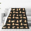 Capybara Print Fleece Throw Blanket Soft Flannel Plush Lightweight Warm