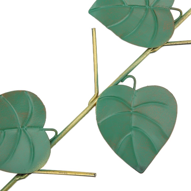 Birds Feeder Hanging Metal Green Leaf Shape Hummingbirds Feeder for