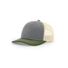 RICHARDSON Snapback Trucker Cap Adjustable Heather Grey/Birch/Army Olive, One Size
