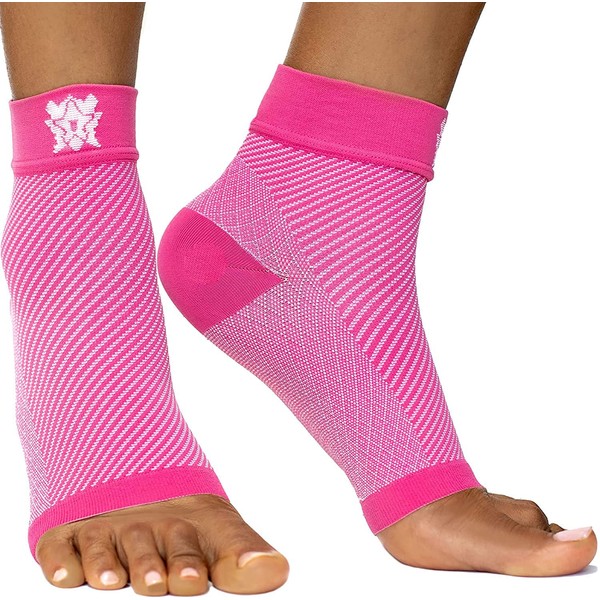 Bitly Plantar Fasciitis Socks (1 Pair) Premium Ankle Support foot Compression Sleeve (Small, Pink)