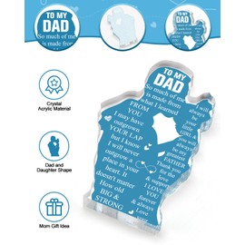 Blumuze Dad Gifts, Acrylic Plaque Gifts for Dad, Dad Birthday Gifts from Daughter,Fathers Day Christmas Anniversary Wedding Gifts for Dad, Presents for Daddy