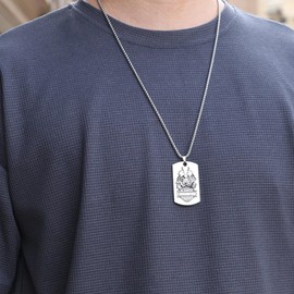 Hanayaka Dog Tag Necklace, Men's, Popular Accessories, Stainless Steel Pendant, Hypoallergenic, Popular, Gift, Birthday