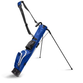 Sunday Stand Bag | Lightweight Carry Golf Bag with Speed Handle, Padded Strap, and Pocket for Driving Range, Par-3, and Executive Courses (Blue)