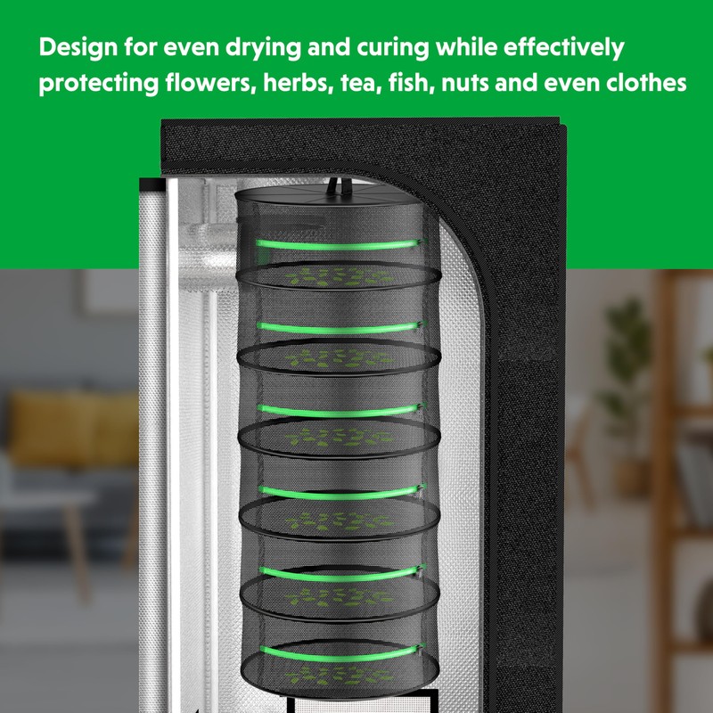 iPower 2ft 6-Layer Foldable Herb Mesh Dry Rack Hanging Drying
