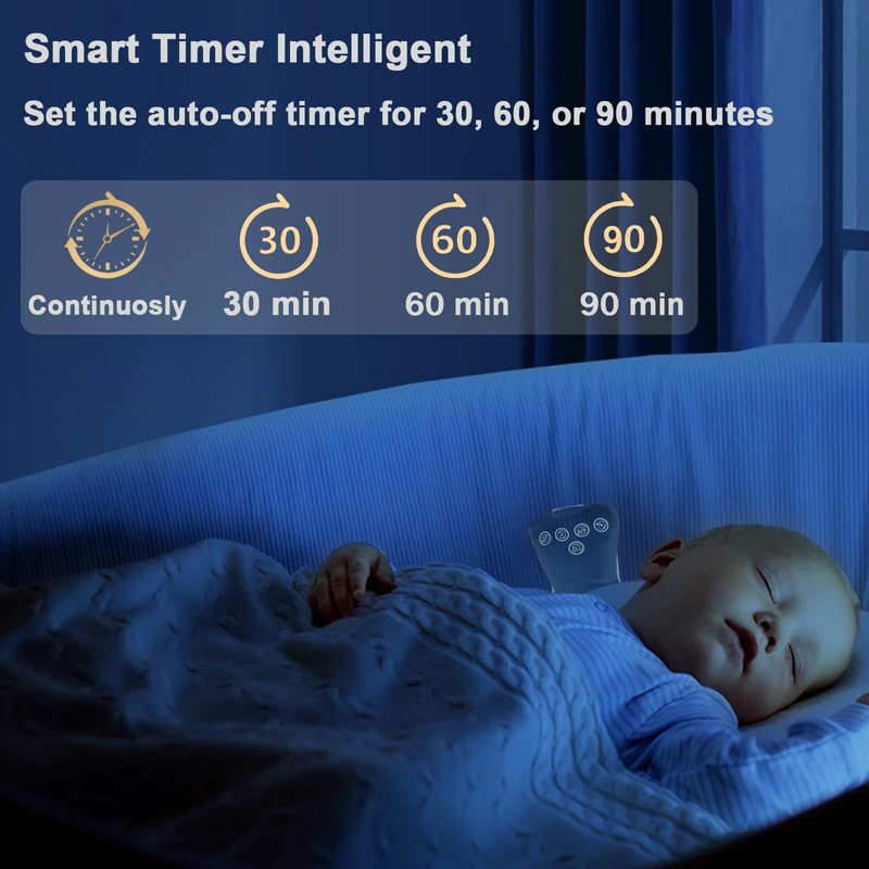 Baby Vibrating Sleep Soother, Portable White Noise Machine for Baby
