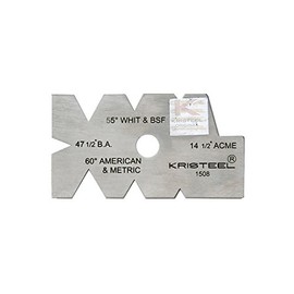 KRISTEEL SHINWA SCREW THREAD CUTTING GAUGE STAINLESS STEEL 14.1/2,47.1/2, 55, 60 DEGREE ANGLE - BSF BSW BA MM NF NC