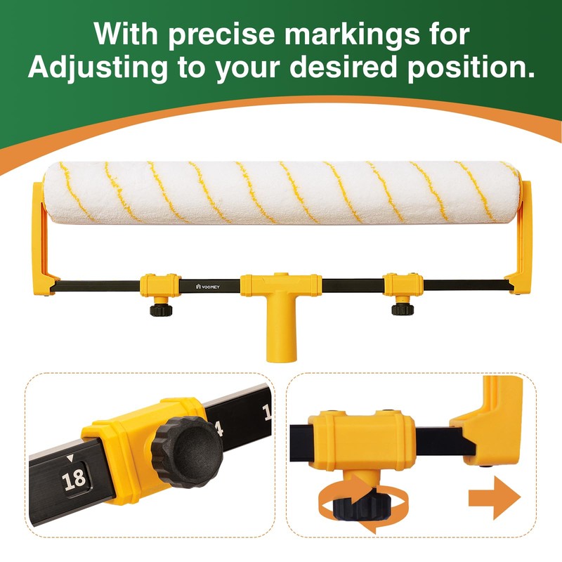 Voomey 18" Paint Roller Kit，10Pc Paint Roller Tray with Liner,12"