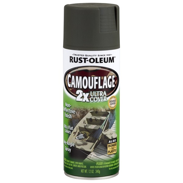 Rust-Oleum 279175 Camouflage 2X Ultra Cover Spray Paint, 12 oz, Deep Forest Green