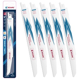 EZARC Reciprocating Saw Replacement Blade for Demolition, Total Length 8.9 inches (225 mm), 8/10 Mount, For Wood & Metal Replacement Blades R930DM, Pack of 5
