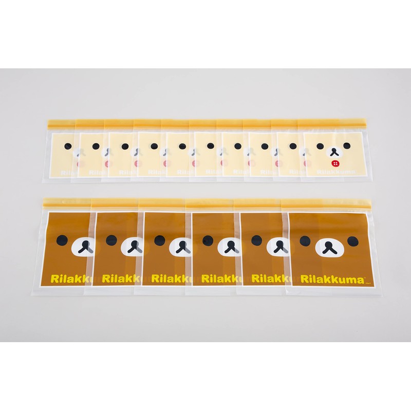 Iwatani Material Rilakkuma RK-1 Zip Bag, 16 Pieces