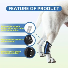 Unbranded Dog Knee Brace for Rear Leg Torn ACL, Canine Rear Hock Joint Support - L
