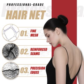 Smilco Hair Nets 300 Pcs, Elastic Invisible Mesh Hair Nets - Ideal for Ballet Bun, Food Service, Sleeping, Wig - Mesh Wig Nets, Works Great with Hair Pins, Perfect for Women (Black)