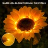 3-Head Solar Sunflower LED Garden Light with Warm Lighting