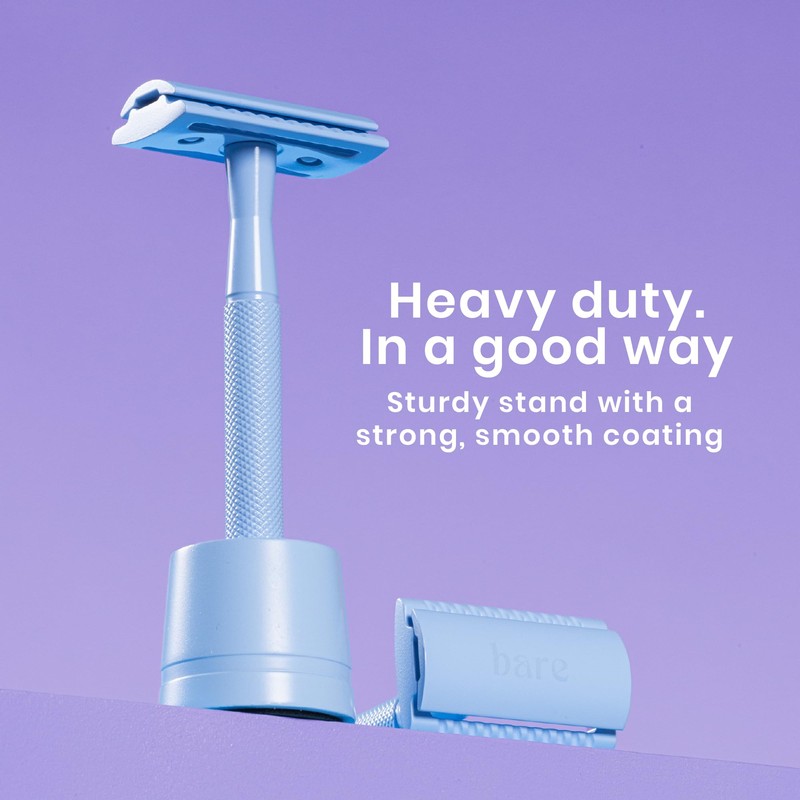 Ultra-Minimal Safety Razor – Light Blue - Reusable, Zero Waste
