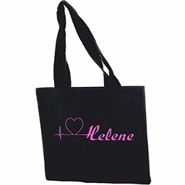 Love Helene Shoulder Bag 38 x 42 cm Height 70 cm with Carry Strap 70 cm in Black School Bag Gym Bag Jute Bag Backpack Bag Hand Luggage, White
