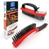 Wire Brush Twin Pack of Heavy Duty Steel Brush With