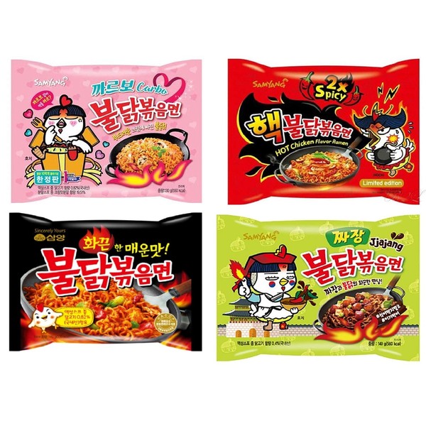 Samyang Ramen / Spicy Chicken Roasted Noodles (4 Flavor Combo (40 Pk))